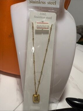 Gold-tone Stainless Steel Pendant Necklace